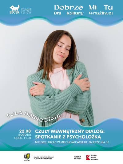 Plakat wydarzenia:  FALA DOBROSTANU – Czuły wewnętrzny dialog: spotkanie z psycholożką 