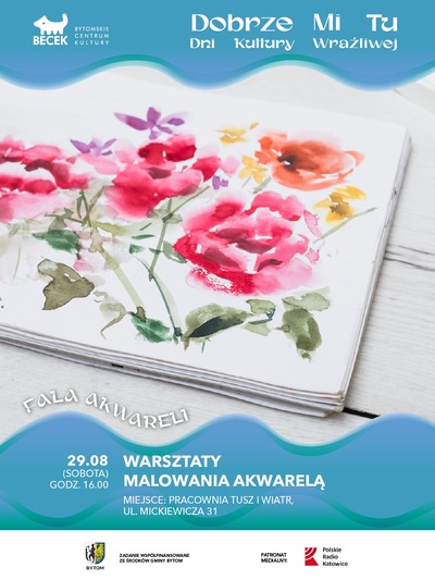 Plakat wydarzenia:  FALA AKWARELI – Warsztaty malowania akwarelą 