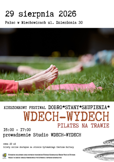 Plakat wydarzenia:  WDECH – WYDECH | Pilates na trawie | WDECH WYDECH Pilates Studio 